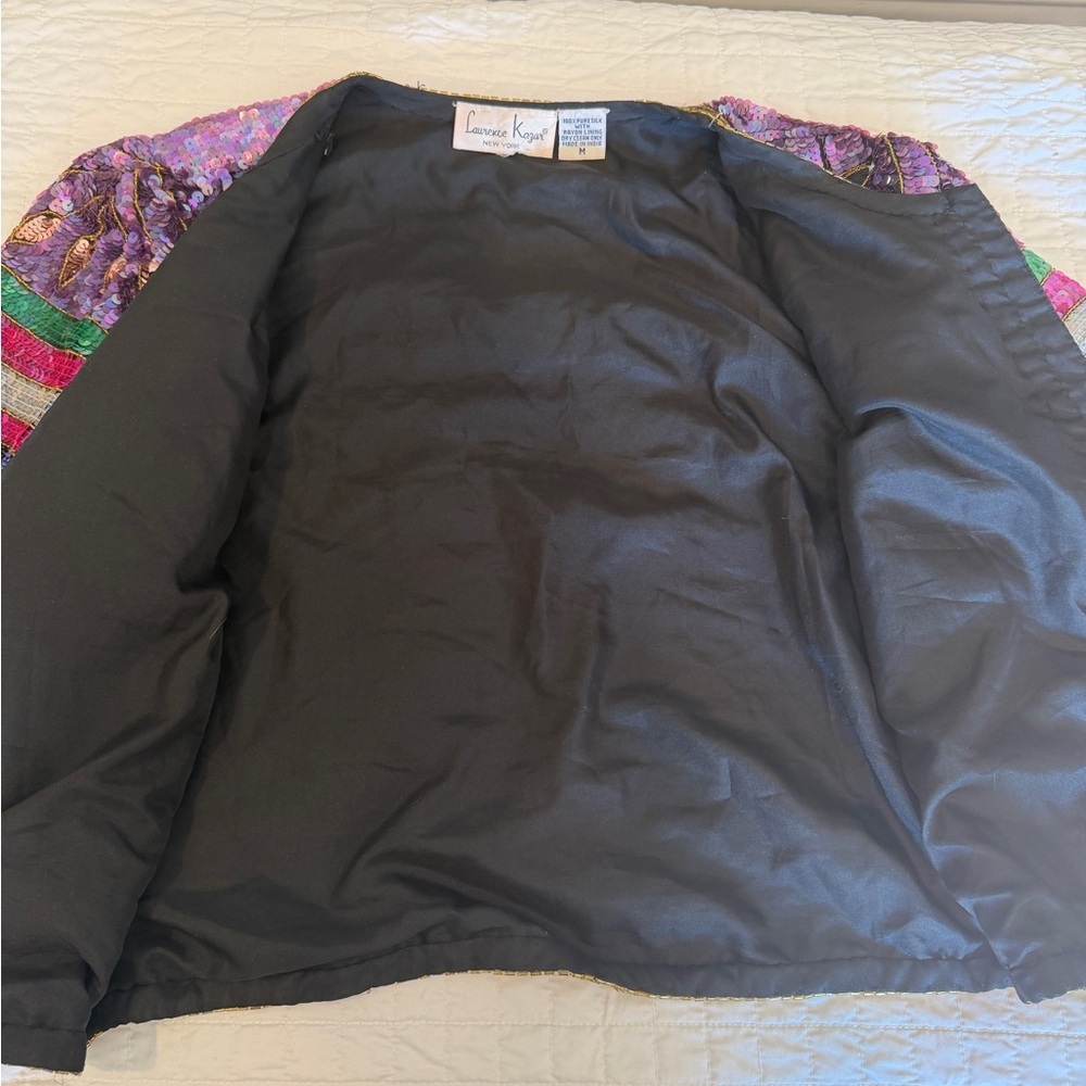 Colorful Vintage Embellished Silk Beaded Women's Jacket - Picture 8 of 8